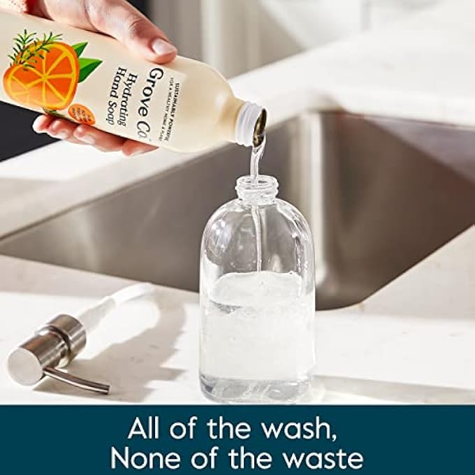 Grove Co. HYDRATING GEL HAND SOAP REFILLS (3 X 13 FL OZ) PLASTIC-FREE LIQUID HANDS CLEANER REFILL SET, LEAVES HANDS SOFT AND CLEAN, 100% NATURAL ORANGE & ROSEMARY FRAGRANCE - Image 5